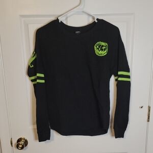 Disney Black Halloween Sweater with Neon Green Details